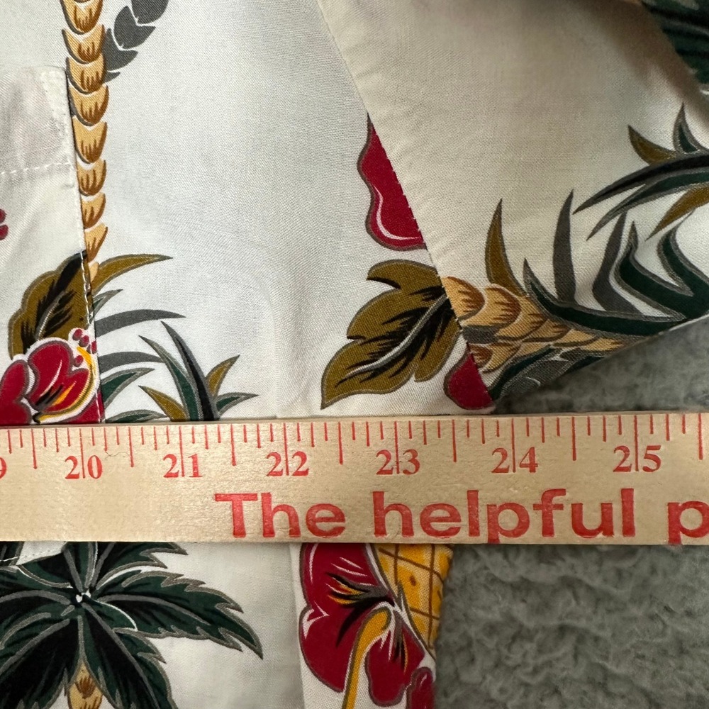 Pineapple Connection Mens Large Hawaiian Shirt Rayon Tropical Pineapple Hibiscus - Picture 3 of 6